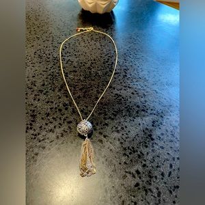 Lucky Brand Celtic Ball Shamrock Clover 2 Toned Gold & Silver Long Necklace